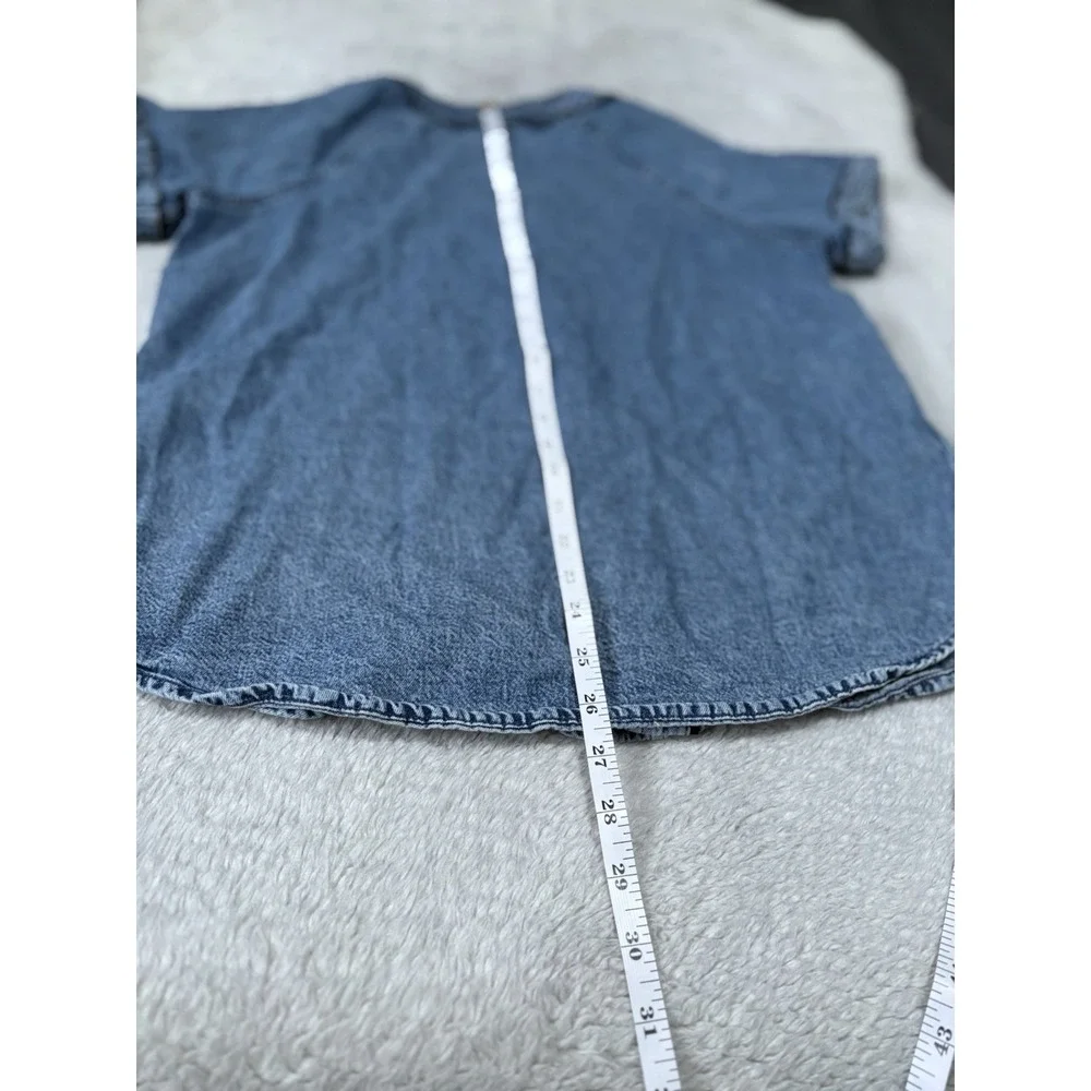Gap Boys XL Button Blue Denim Baseball Jersey‎ Top Shirt